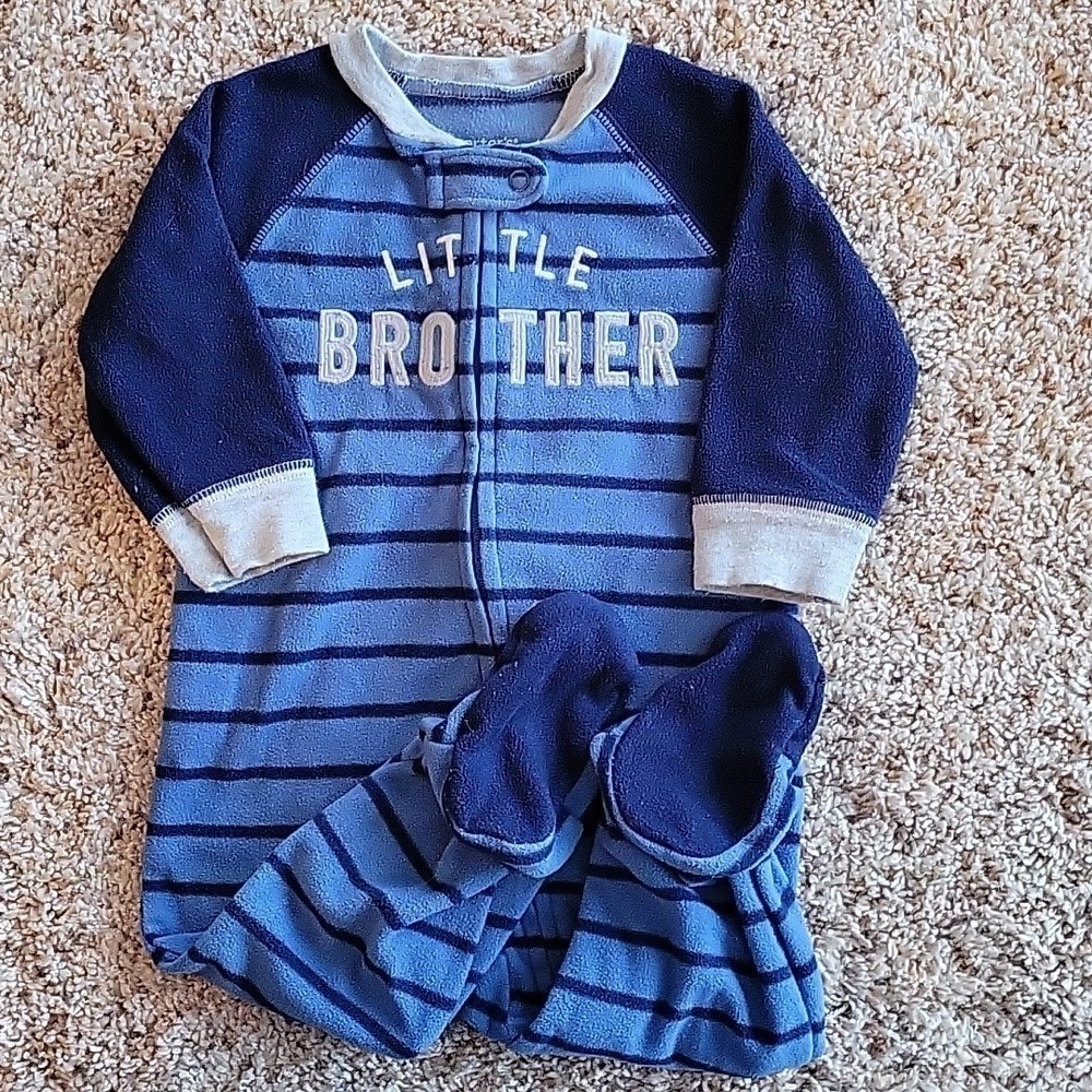 Carter's fleece sleeper, euc, 6m